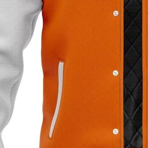 Men Varsity Letterman <b>Jacket</b> Premium Wool <b>Leather</b> College Baseball Coat Custom OEM ODM Manufacturing Sample Service - Product Image 6