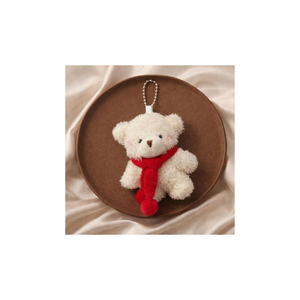 Llavero de Peluche de Oso, Colgante de Peluche Suave 3D de Dibujos Animados, Juguete de Peluche Blanco - Product Image 4