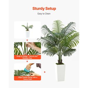 Palmera Areca Artificial de 1.5 m, Blanca, en Maceta Alta, con Hojas de Seda Sintética, Planta Tropical Artificial Grande para Decoración de Interiores - Product Image 4