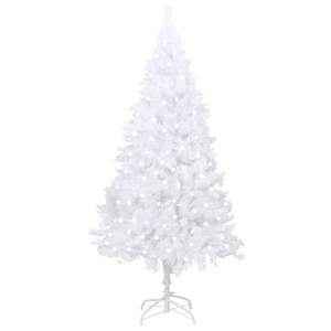 Grand arbre de Noël artificiel en PVC blanc avec lumières de Noël en acier de qualité supérieure - Product Image 1