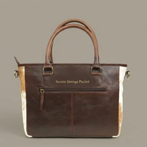 Bolso Tote de Cuero Genuino con Pelo, Estilo Vintage, Gran Capacidad, Ligero y Portátil, para Llevar al Hombro - Product Image 2