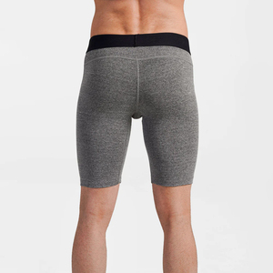 Shorts de compression mi-taille pour hommes, respirants, en coton et élasthanne tricoté, style décontracté, taille élastique, couleur unie - Product Image 5