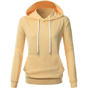 Sweat-shirt à capuche unisexe pour femme, couleur unie, en coton tricoté, coupe classique, décontracté, pour l'automne, avec poche. - Product Image 1