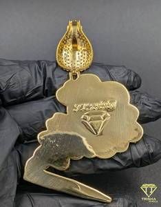 Colgante de Plata de Ley 925 con Diamante Cultivado en Laboratorio VVS, Diseño de Bolsa de Dinero, Estilo Hip Hop, Proveedor Mayorista de Joyería - Product Image 6