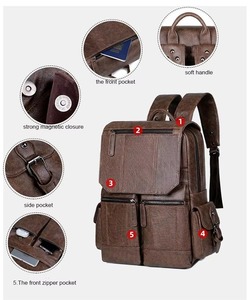 Waterproof Travel Top Rated Genuine Leather Vintage Laptop <b>Backpack</b> Waterproof Anti-Theft Duty Travel Rucksack LBP-0443 - Product Image 3