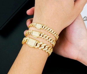 AMBER JEWELS Luxury 18K Gold Plated Sterling Silver Sparkling Stone Link Wristwear Premium Fashion Accessory Unisex Party Gift - Product Image 1