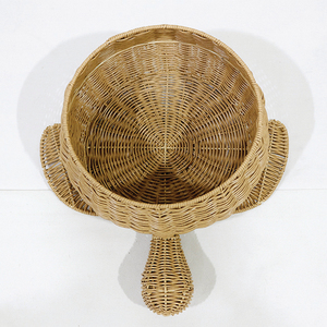 Trending Natural <b>Plastic</b> Turtle Shaped Storage <b>Basket</b> With Handles Rustic Style Multi Purpose Organizer - Product Image 3