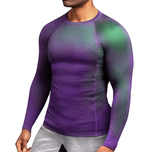 Wholesale Cheap Price Custom Sublimated Short Sleeve MMA Rashguard Compression Shirts Premium Quality <b>Men's</b> Jiu Jitsu Rash Guard - Product Image 1