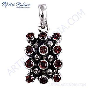 Pendentif rond en grenat unique, bijoux pendentifs en pierres précieuses multiples - Product Image 1