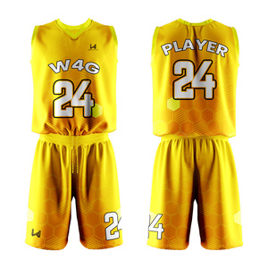 Uniforme de Baloncesto Personalizado al por Mayor para 4 Juegos, Unisex, con Logotipo Frontal Sublimado, 100% Poliéster, Cuello en V sin Mangas - Product Image 1
