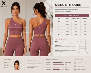 X Sports City – Haut de yoga asymétrique à col halter et épaule unique pour femme, couleur unie, sans couture, respirant, léger, avec empiècement avant - Product Image 5
