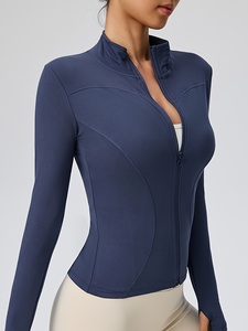 Womens Yoga <b>Jacket</b> Full Zip Slim Fit Gym Sports <b>Jacket</b> Long Sleeve <b>Workout</b> Running Fitness Activewear Custom Logo OEM ODM Priv - Product Image 1