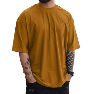 T-shirt pour homme de qualité supérieure, personnalisable, couleur unie, coupe ample, t-shirt uni à manches courtes, tissu doux, t-shirt ample - Product Image 3