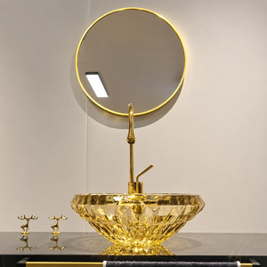 Lavabo de Cristal Ahumado de Lujo, Duradero y Artístico, Lavabo de Vidrio para Encimera, Lavabo Moderno de Diseño para Baño - Product Image 1