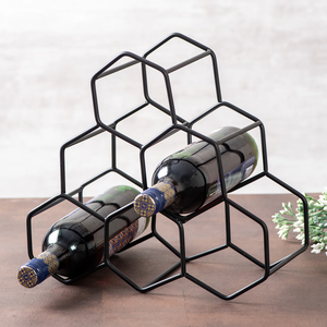 Support à bouteilles de vin en métal, forme hexagonale décorative, nouveau modèle, présentoir à bouteilles de vin en métal à vendre - Product Image 2