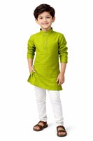 Setelan Kurta Celana Katun Ajaib Anak-Anak Lembut Nyaman Bernapas Etnik Tradisional Pakaian Pesta Santai Bergaya untuk Anak Laki-Laki 1