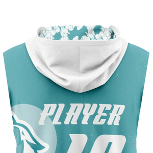 Maillot de football sans manches à capuche pour garçons 7v7, motif floral sublimé, nom d'équipe personnalisé, numéro de joueur, vêtements de club pour adolescents - Product Image 4