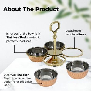 Lot de 4 bols de service classiques en acier inoxydable de qualité supérieure, faits à la main, écologiques, pour cornichons, ustensiles de cuisine, vaisselle, rafraîchisseur buccal - Product Image 2