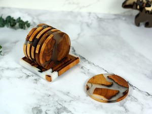 Eco-Friendly Wooden Resin <b>Coasters</b> Handmade Stone <b>Drink</b> <b>Coasters</b> Perfect for Bulk Orders and International Retailers - Product Image 5