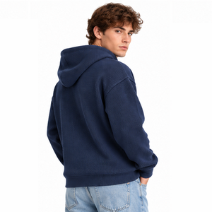 Mens Waffle Knit Hoodie Pullover Thermal Casual Long Sleeve Winter Fashion Streetwear Custom Hooded Sweatshirt Wholesale <b>Hoodies</b> - Product Image 3