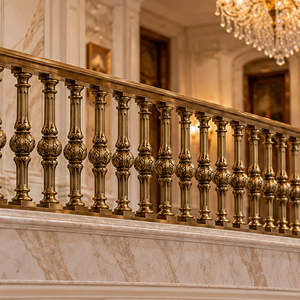 Rampe d'escalier en bronze gaufré pour hôtels de luxe, villas, escaliers et intérieurs architecturaux classiques - Product Image 2