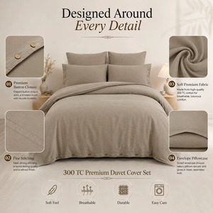 Premium Quality Cotton & Bamboo Duvet <b>Set</b> Soft Breathable Hypoallergenic <b>Bedding</b> <b>Set</b> for Hotel Home Bedroom Guest Room - Product Image 6