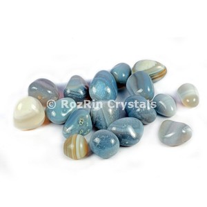 Pierre roulée d'onyx bleu à vendre, cristal naturel poli, pierre de guérison, pierre de poche, pierre précieuse Reiki Chakra, vente en gros, cadeau en vrac - Product Image 6