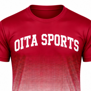 T-shirt de sport pour homme à manches courtes et col rond, imprimé par sublimation, dégradé bordeaux et blanc, personnalisé, pour l'entraînement et la performance athlétique - Product Image 3