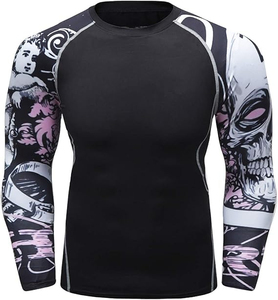 Custom Logo New trendy Men's Soft Long Sleeve Workout Rash guard Dry Compression Fitness <b>Swim</b> Shirts Athletic Performance Wear - Product Image 1