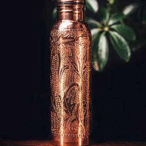 Botella de Agua Reutilizable de Doble Pared de Cobre BoldBlossom, Ecológica, con Superficie para Decoración - Product Image 1