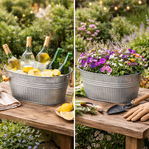 Bac à vin ovale galvanisé, bac de fête - Product Image 4