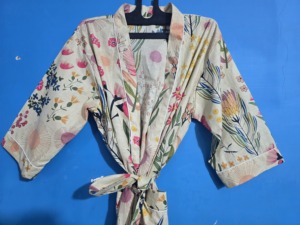 Vestido Maxi de Algodón de Lujo con Estampado Floral y Cuello en V, Kimono de Manga Corta para Mujer, Ropa Sexy para la Playa o el Salón, para Primavera y Verano - Product Image 3