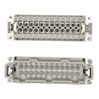 Conector de Alimentación Industrial HE-024 de Alta Resistencia, 24 Pines, Macho/Hembra, IP65, 500V, 16A, Fabricante