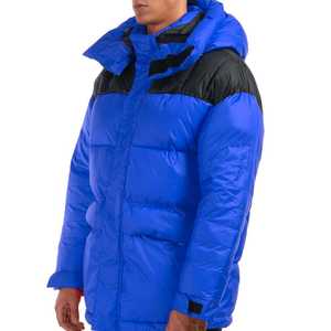 Men's <b>Red</b> <b>Hooded</b> Reversible Canvas Puffer <b>Jacket</b> Windproof Zipper Closure Winter Casual Regular Length Polyester Shell Cotton - Product Image 6