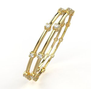 Pulsera Clásica de Oro Amarillo con Diamantes Naturales de Corte Brillante Redondo, Joyería para Uso Diario de Mujer - Product Image 3