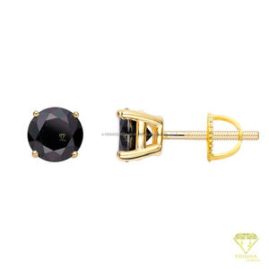 Boucles d'oreilles clous en diamant rond brillant cultivé en laboratoire, argent sterling 925, bijoux étincelants de qualité supérieure, cadeau pour elle - Product Image 2