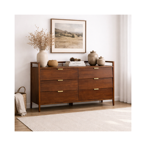 Commode haute en bois de style Mid-Century Modern à prix de gros pour chambre à coucher, salon, mobilier de maison - Product Image 1
