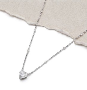 DEF Color VS VVS Clarity Heart & Round Cut Lab Grown Diamond 9K 10K 14K 18K <b>Solid</b> <b>Gold</b> IGI Certified Proposal Gift Chain <b>Pendant</b> - Product Image 3