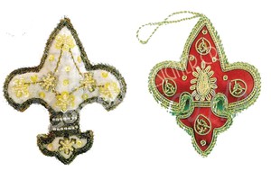 Handmade Custom Christmas Modern Design Square Fabric <b>Hanging</b> <b>Stars</b> with Red Beads Embroidery Christmas Tree Decoration Ornament - Product Image 2