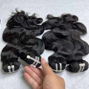 Cabello Virgen Vietnamita de Grado 10A, Económico, Sin Caída, de Alta Calidad, Sin Químicos, Ondulado Negro, Trama Doble Cosida a Máquina - Product Image 5