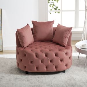 Poltrona Classica a Botte A&A Furniture, Moderna Poltrona Relax Rosa per Soggiorno - Product Image 1