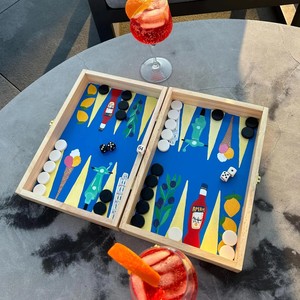 Leather <b>Backgammon</b> Set for Adults & Kids Foldable Travel Board Game 15" Board 32 <b>Pieces</b> Customizable Size Color High Quality - Product Image 1