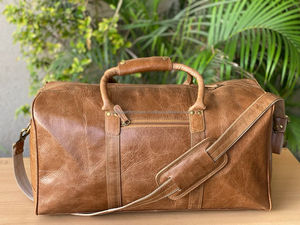 Nuevo bolso de equipaje de noche de cuero Crunch hecho a mano Real de alta calidad, bolso de equipaje de viaje de fin de semana de cuero de grano completo personalizado - Product Image 4