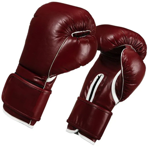 Gants de boxe en cuir de vache véritable brun antique de qualité supérieure / Best-seller Gants de combat professionnels de haute qualité - Product Image 2