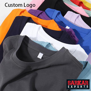 T-shirt en coton épais 260gsm 300gsm style streetwear avec logo personnalisé, T-shirt uni surdimensionné de qualité supérieure pour hommes et femmes - Product Image 2
