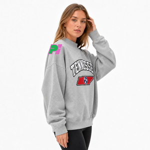 เสื้อสเวตเชิ้ตคอเต่าผู้หญิง พร้อมตัวอักษร TENNESSEE และลายปัก MAP เสื้อสเวตเชิ้ตคอเต่าหนานุ่มสำหรับฤดูหนาว - Product Image 2
