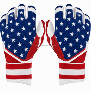 Gants de frappe en cuir tressé avec motif drapeau américain, pour gaucher, respirants, blancs, taille XL, fermeture auto-agrippante, équipement d'entraînement unisexe pour adulte - Product Image 4