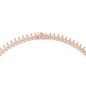 Rose Gold Lab Grown Diamond & Blue Sapphire <b>Statement</b> <b>Necklace</b> for Women | Luxury Bridal Wedding Fine Jewelry Gift - Product Image 3