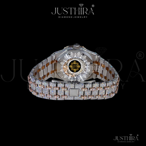 Reloj de Cuarzo con Diamantes Moissanite VVS de Alta Demanda y Durabilidad para Hombre, Resistente al Agua, de Acero Inoxidable, Casual, Disponible para la Venta - Product Image 6