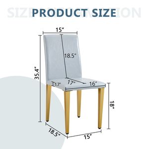 Quatre chaises de salle à manger confortables en PU gris clair, design exquis et polyvalent, accompagnement simple et élégant pour toute salle à manger - Product Image 4